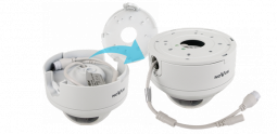 Camera with integrated wall/ceiling adapter (junction box)